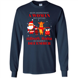 Never Underestimate A December Woman Watches Hallmark Movies Sweatshirt - Long Sleeve T-Shirt