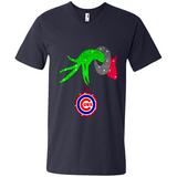 GRINCH HAND HOLDING CHICAGO CUBS GLITTER CHRISTMAS PINGPONG