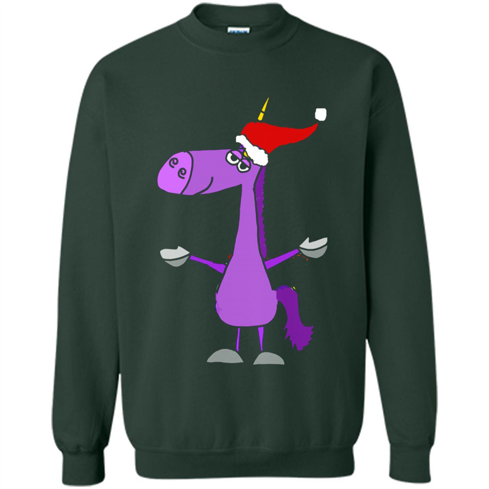 Funny Christmas Unicorn in Santa Hat - Sweatshirt