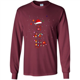 Rottweiler Santa Lights Christmas Dog Xmas Sweatshirt - Long Sleeve T-Shirt