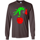 Christmas The Grinch Hand Holding Apple Ornament sweater - Long Sleeve T-Shirt