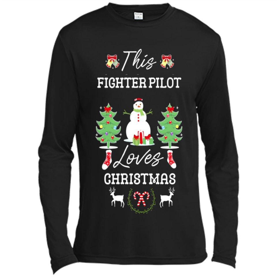 This Fighter Pilot Loves Christmas Tree Shirt with Snowman