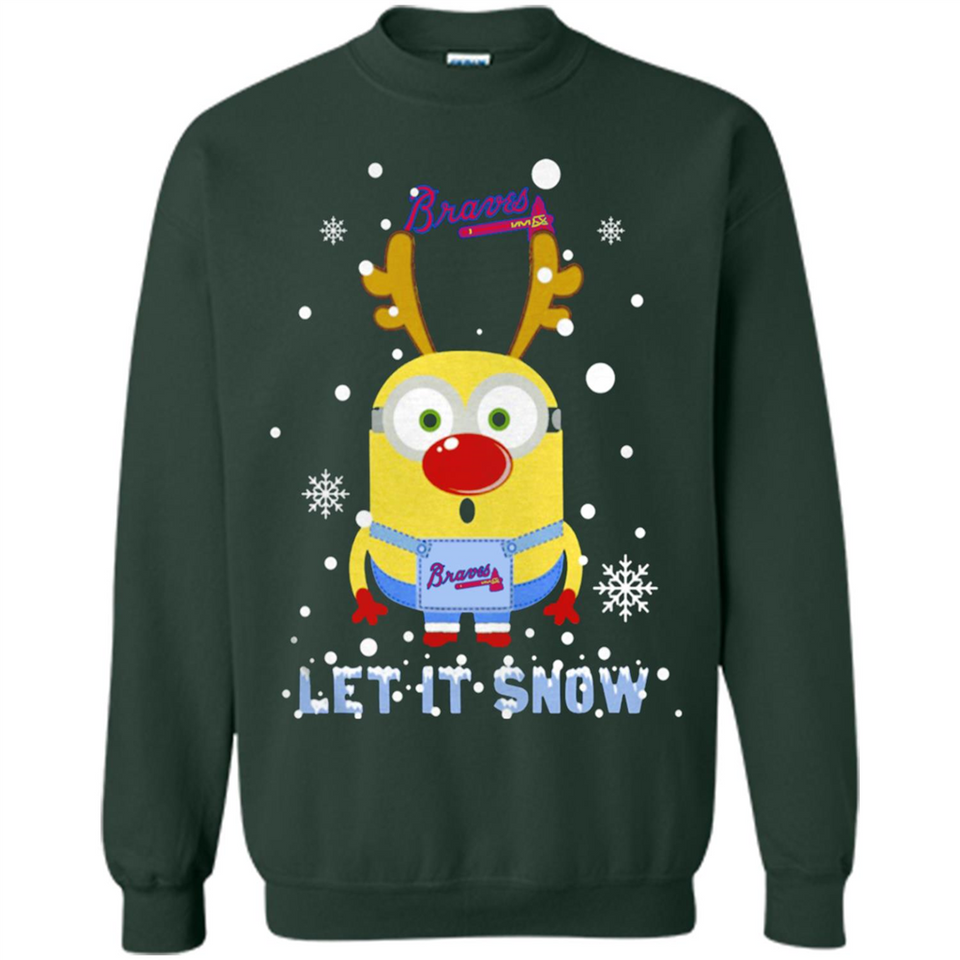Minion Atlanta Braves Ugly Christmas Sweater Let it Snow - Sweatshirt