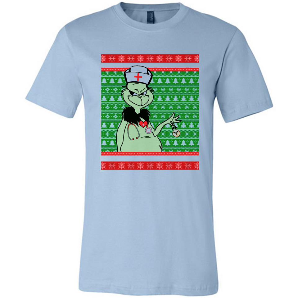 Grinch Nurse Ugly Christmas Sporty T-Shirt PINGPONG - Canvas Unisex T-Shirt