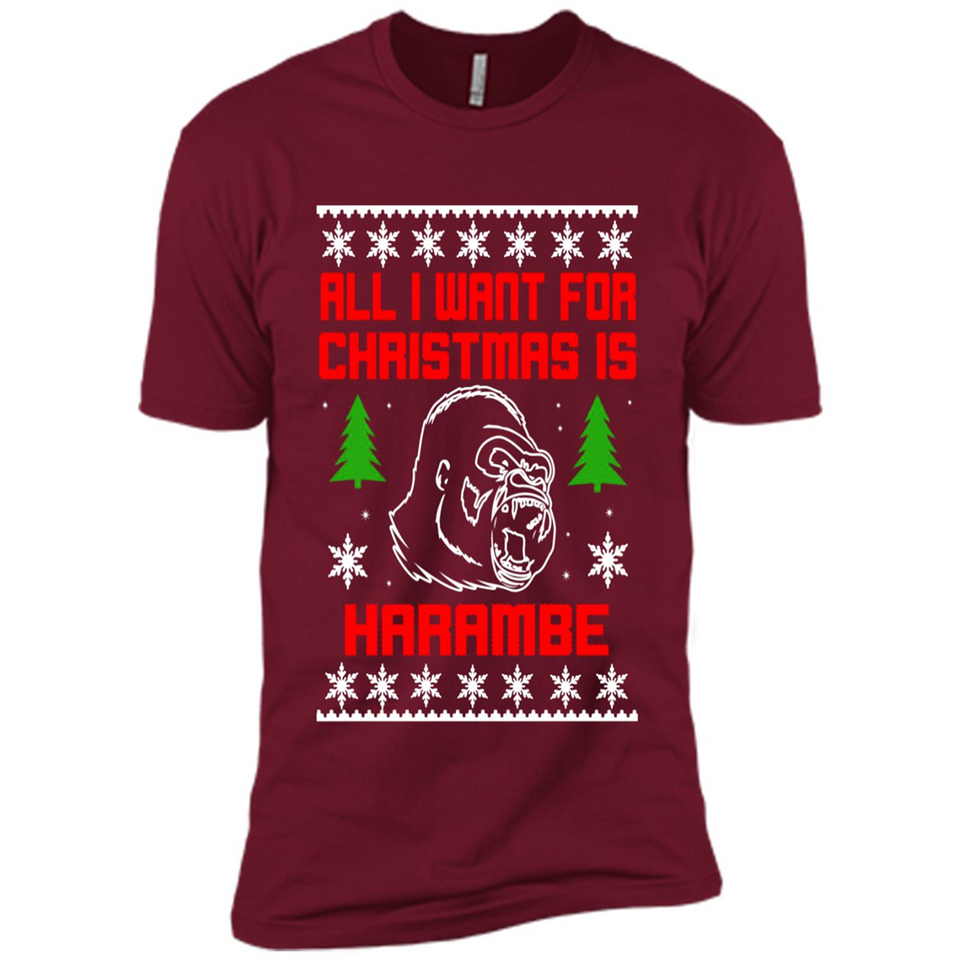 All I Want For Christmas Is HarambeT Rex Attack Reindeer ugly sweater PINGPONG