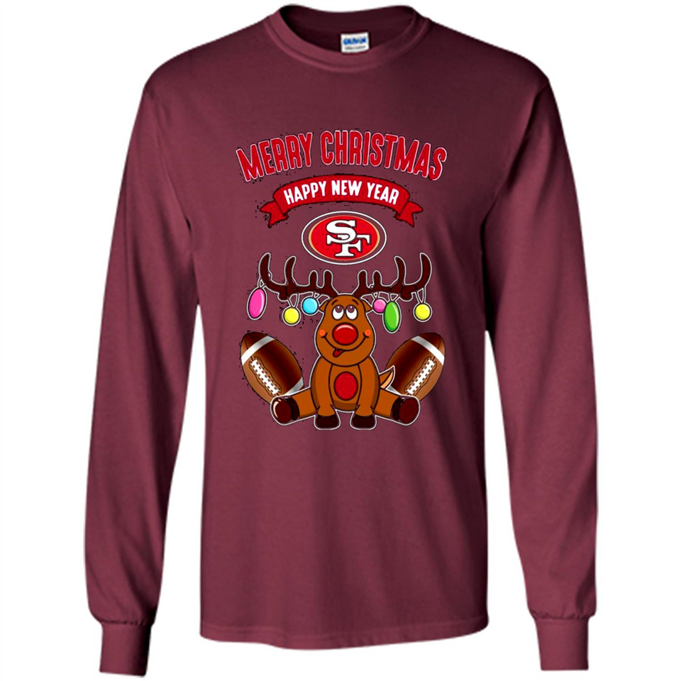 San Francisco 49ers NFL Reindeer Funny Merry Christmas And Happy New Year