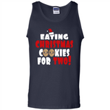 Womens Funny Eating Christmas Cookies For Two Pregnancy - Tank Top