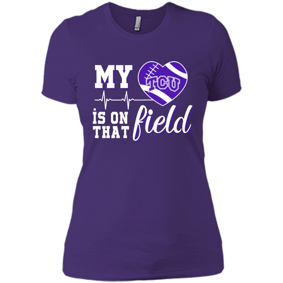 TCU Horned Frogs Football My Heart is on that Field - Ladies' Boyfriend T-Shirt