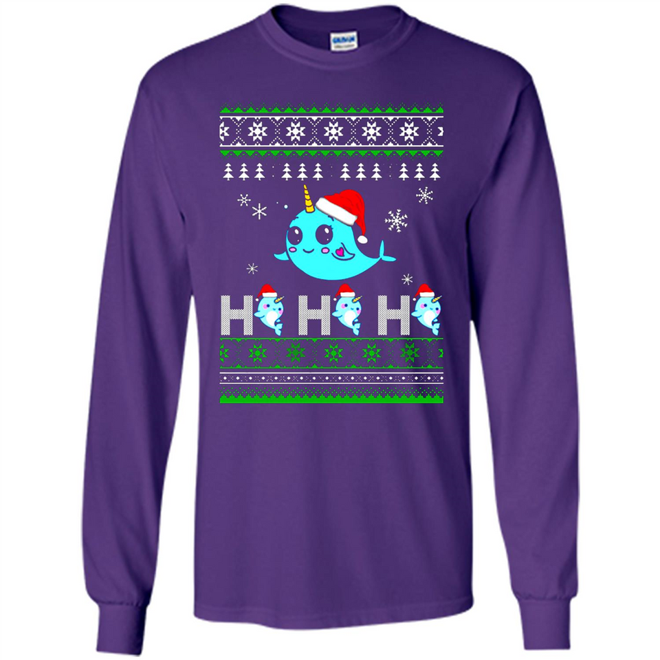 Narwhal christmas sweatshirt hoodie long PINGPONG - Long Sleeve T-Shirt
