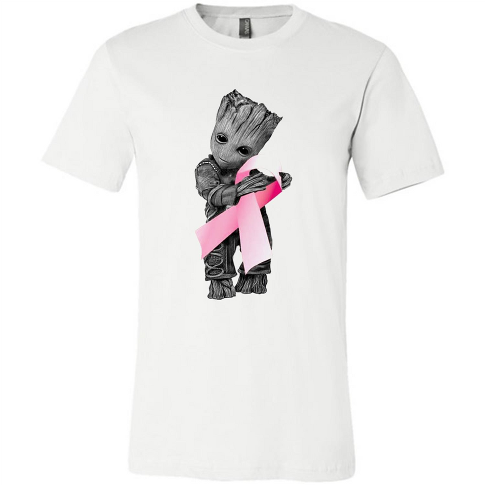 Groot Hug Breast Cancer - Canvas Unisex T-Shirt