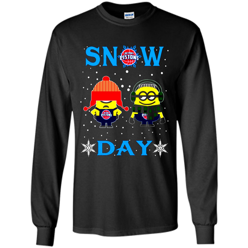 Snow Day Shirt For Detroit Pistons Vs Minion Fans pingpong