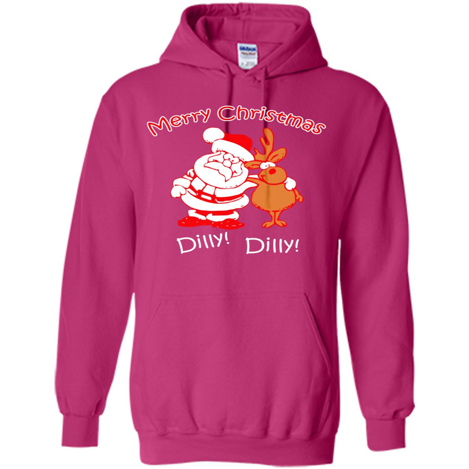 Christmas T-Shirt Santa And Reindeer Dilly Dilly - Hoodie