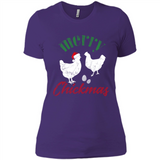 Christmas Chicken Shirt Santa Hens Lover Funny Farmer Gift - Ladies' Boyfriend T-Shirt