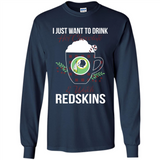 I Just Want To Drink Hot Chocolate & Watch Washington Redskins Ugly Christmas Sweater PINGPONG