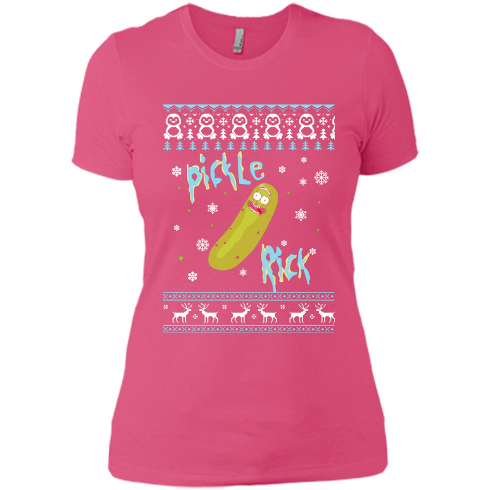 Rick and Morty Pickle Rick Ugly Christmas Sweater - Ladies' Boyfriend T-Shirt