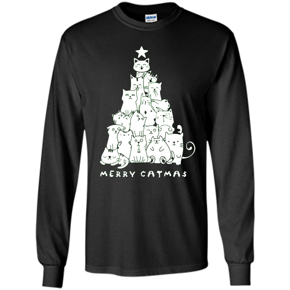 Merry Catmas - Merry Christmas Cat Lover Mug PINGPONG - Long Sleeve T-Shirt
