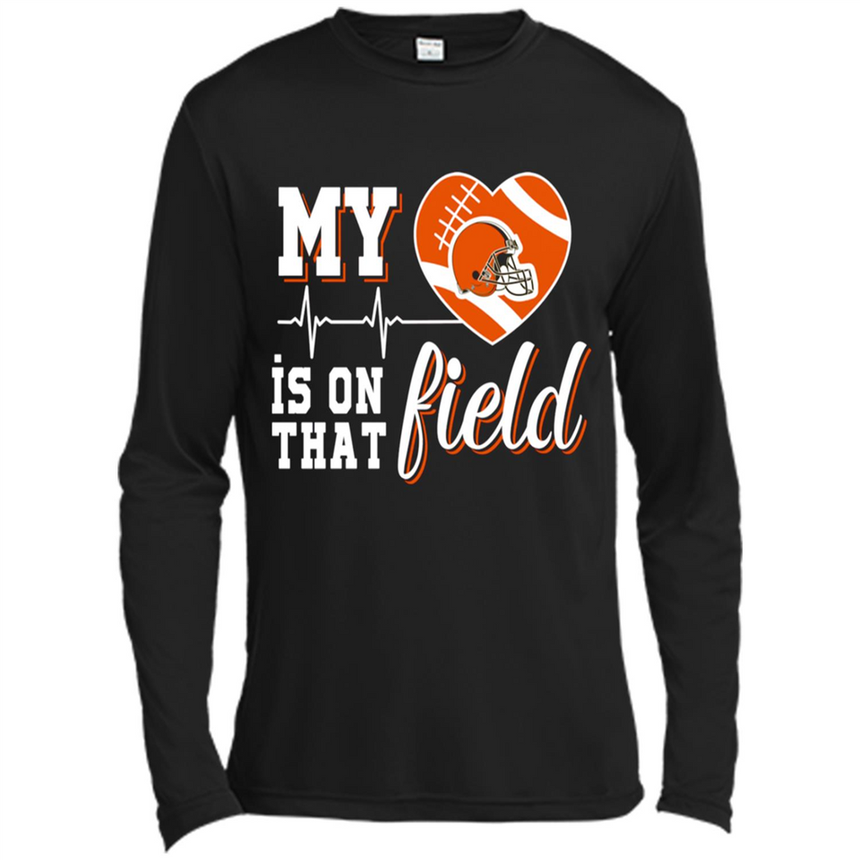 Cleveland Browns Football My Heart is on that Field - Canvas Long Sleeve T-Shirt