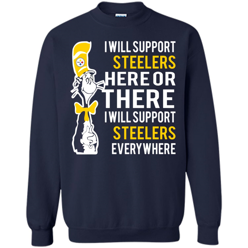 Shirt For Dr Seuss Cat And Pittsburgh Steelers Fans - Sweatshirt