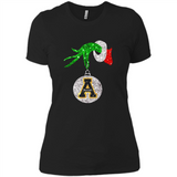Funny Appalachian State Mountaineers Glitter Grinch Monogram Ornament Christmá - Ladies' Boyfriend T-Shirt