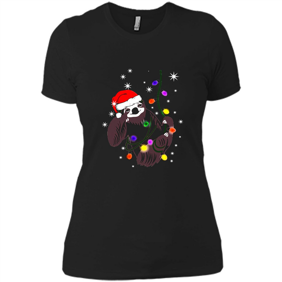 Cute Christmas Choloepus Sloth Santa Led Light Mug - Ladies' Boyfriend T-Shirt