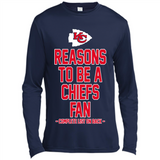 Reasons to be a Kansas City Chiefs Fan Complete List on Back - Canvas Long Sleeve T-Shirt