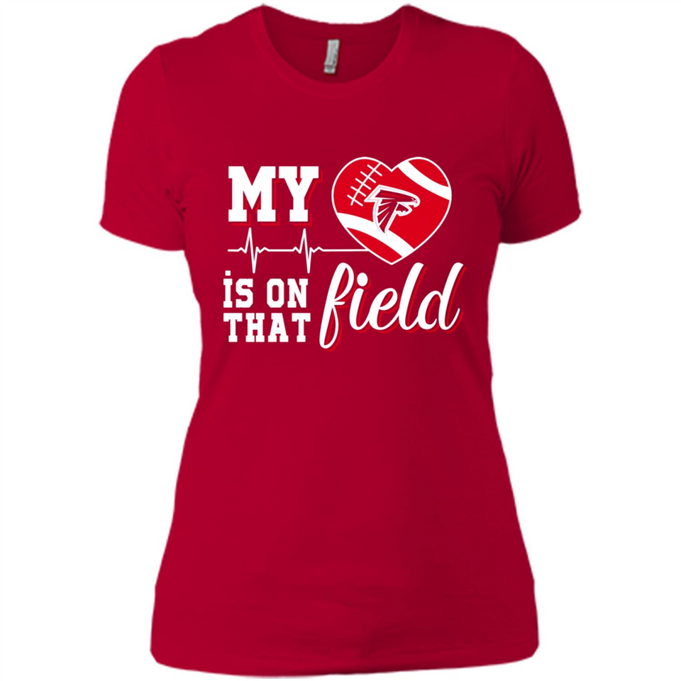 Atlanta Falcons Football My Heart is on that Field - Ladies' Boyfriend T-Shirt