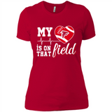 Atlanta Falcons Football My Heart is on that Field - Ladies' Boyfriend T-Shirt