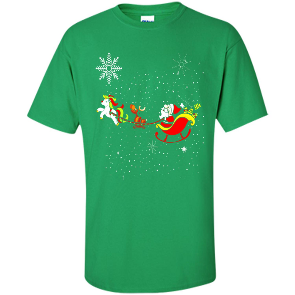 Christmas Unicorn Rudolph and Santa - Shirt