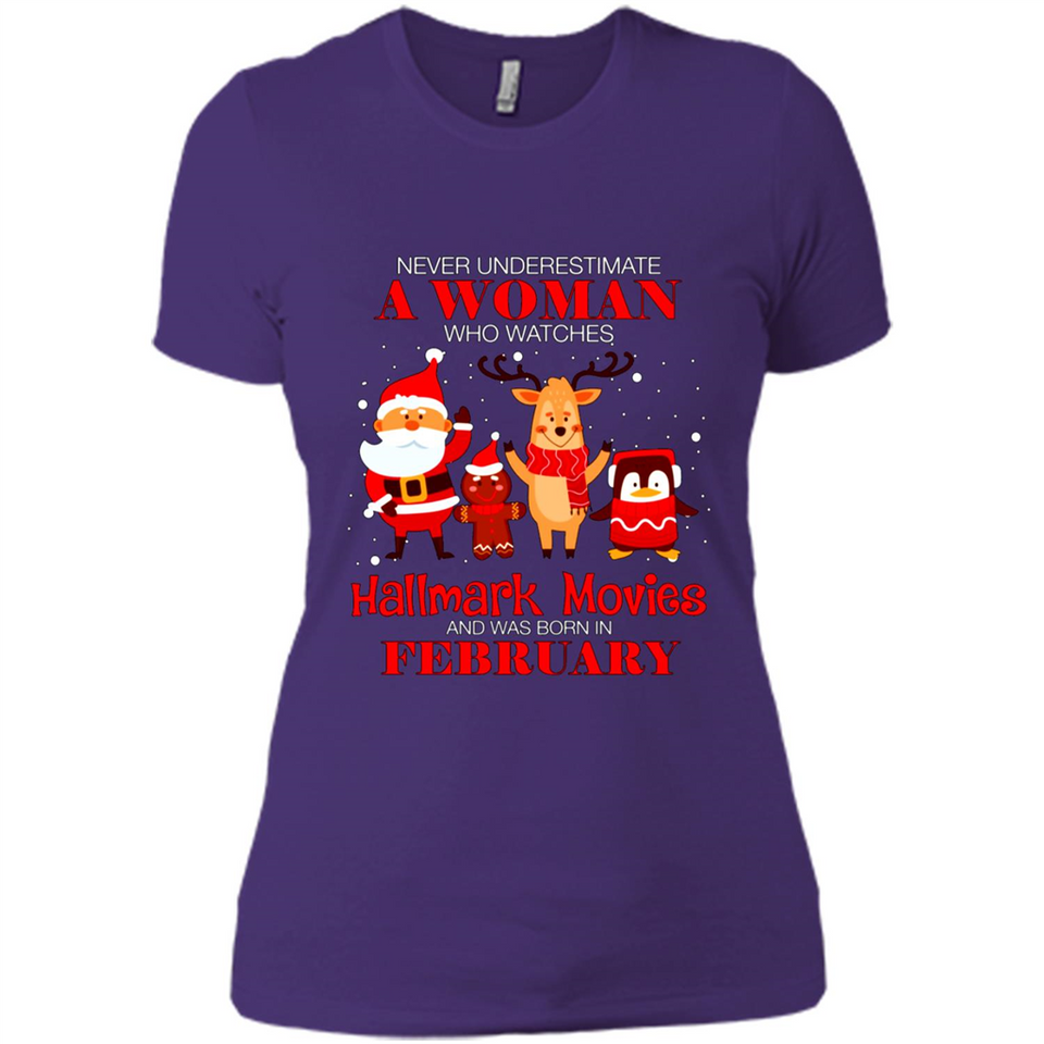 Never Underestimate A February Woman Watches Hallmark Movies Sweatshirt PINGPONG