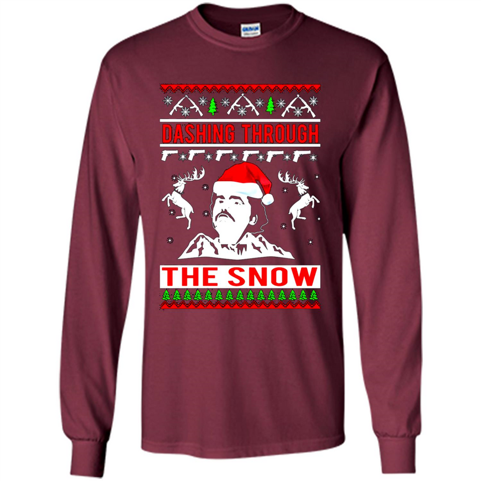 Narcos dashing through the snow Christmas sweatshirt PINGPONG