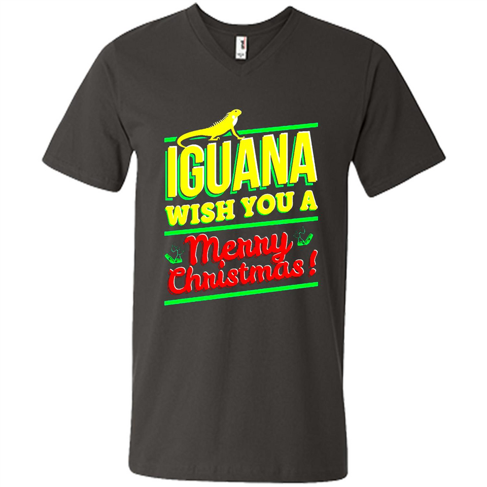 Iguana Wish You A Merry Christmas Animal - Men's V-Neck