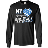 Detroit Lions Football My Heart is on that Field - Long Sleeve T-Shirt