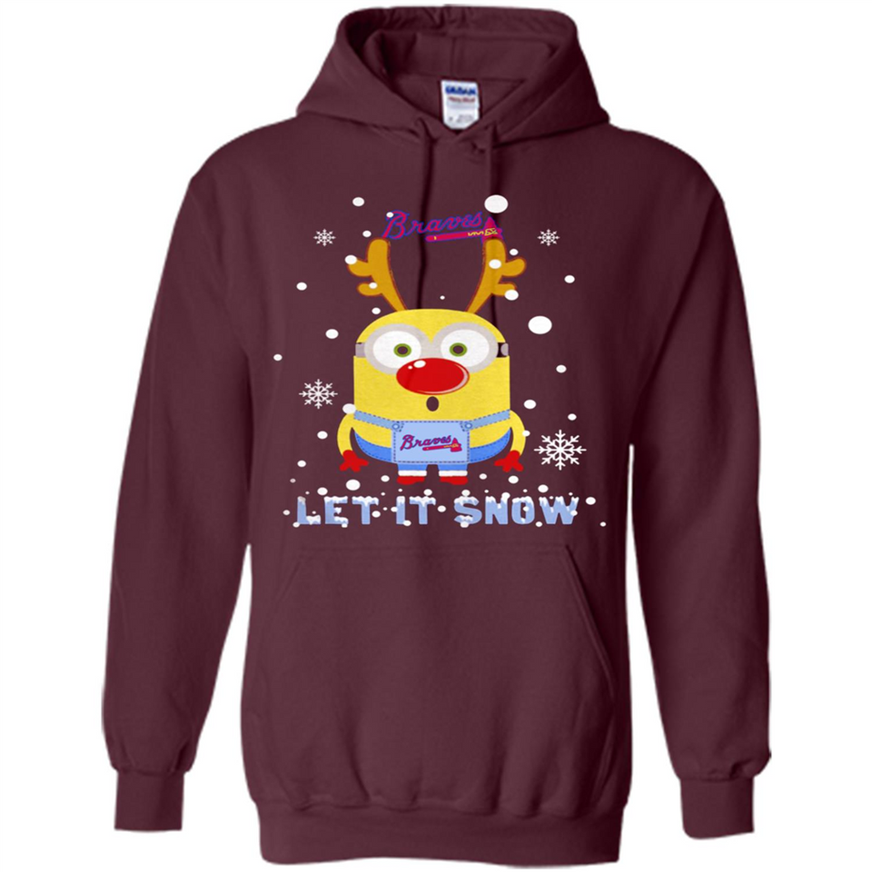 Minion Atlanta Braves Ugly Christmas Sweater Let it Snow - Hoodie