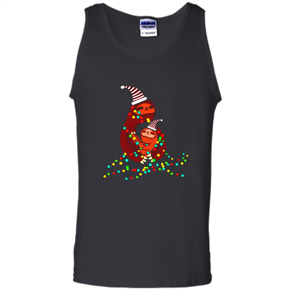 Christmas Lights Sloth Long Sleeve Santa Sloth - Tank Top