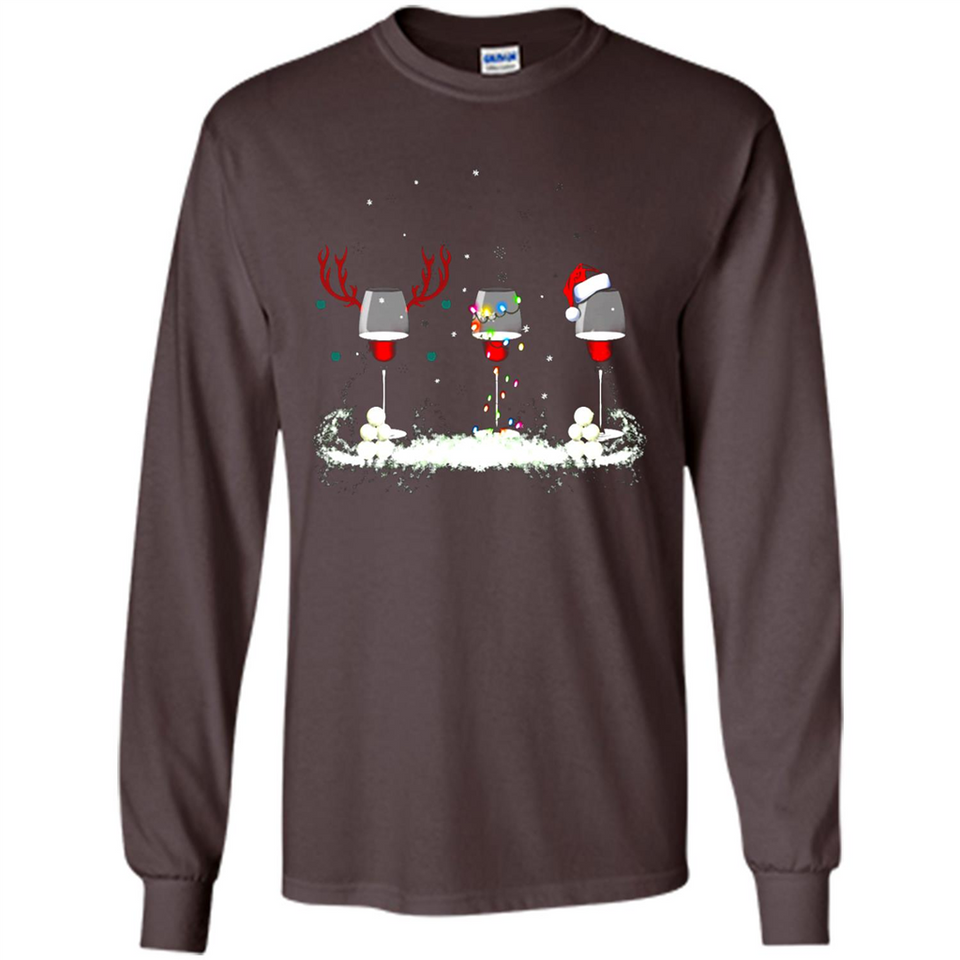 Christmas Red Wine - Merry Xmas T-Shirt - Long Sleeve T-Shirt