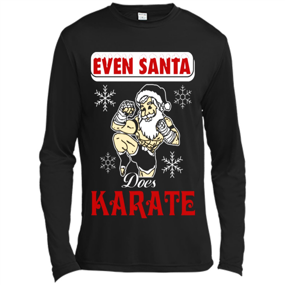 Even Santa Does Karate - Funny Karate - Canvas Long Sleeve T-Shirt