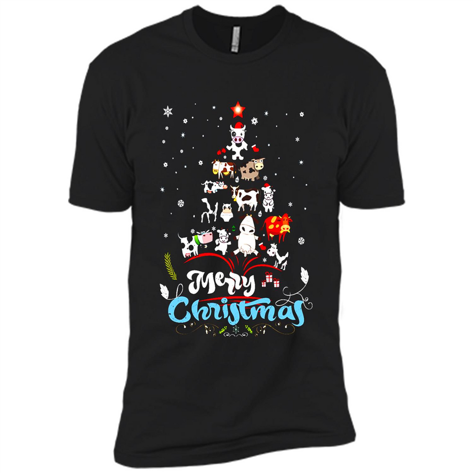 Christmas Ugly Sweater Animal Tree Pine Merry Christmas - Premium Short Sleeve T-Shirt