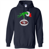 Amazing tee San Francisco 49ers Glitter Grinch Monogram Ornament Christmas Gift - Hoodie