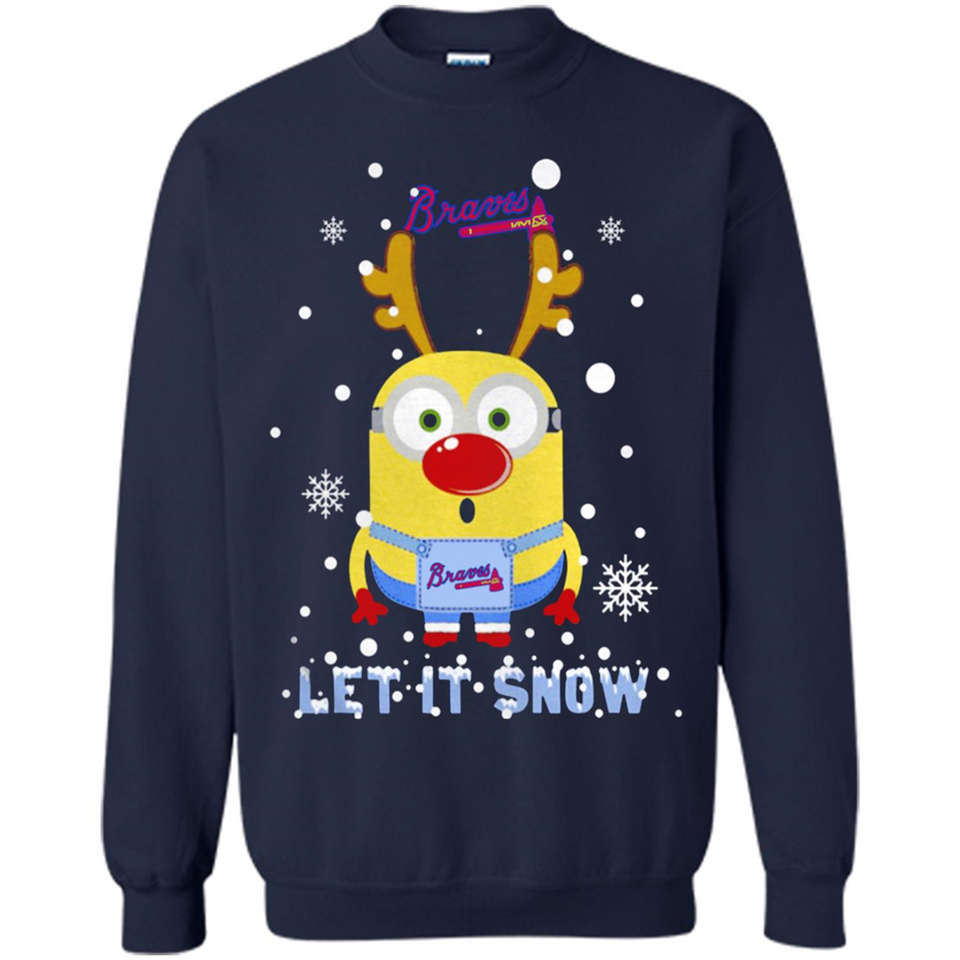 Minion Atlanta Braves Ugly Christmas Sweater Let it Snow - Sweatshirt
