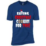 Womens Funny Eating Christmas Cookies For Two Pregnancy - Premium Short Sleeve T-Shirt