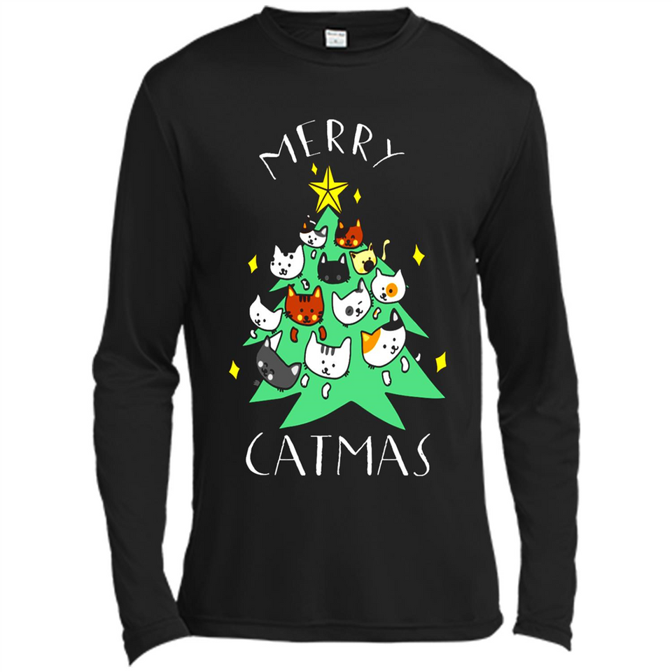 Merry Catmas Funny Cool Christmas Mug PINGPONG - Canvas Long Sleeve T-Shirt
