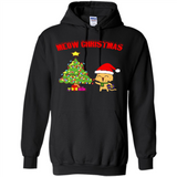 Meow merry christmas- cat and pine merry christmas - Hoodie