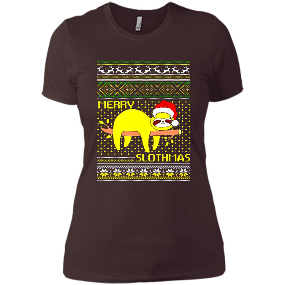 Merry Slothmas Sloth Christmas Sweater PINGPONG - Ladies' Boyfriend T-Shirt