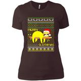 Merry Slothmas Sloth Christmas Sweater PINGPONG - Ladies' Boyfriend T-Shirt