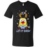 Minion Baltimore Ravens Ugly Christmas Sweater Let it Snow - Men's V-Neck