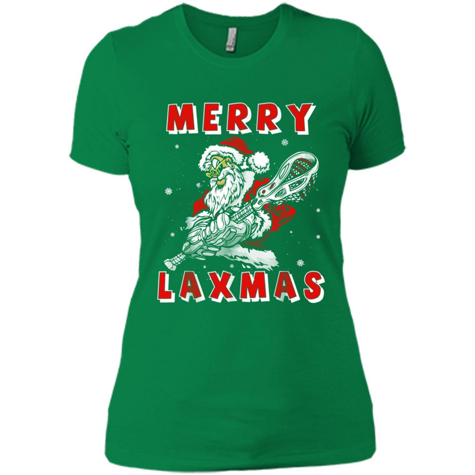 Lacrosse Merry Laxmas Santa - Ladies' Boyfriend T-Shirt