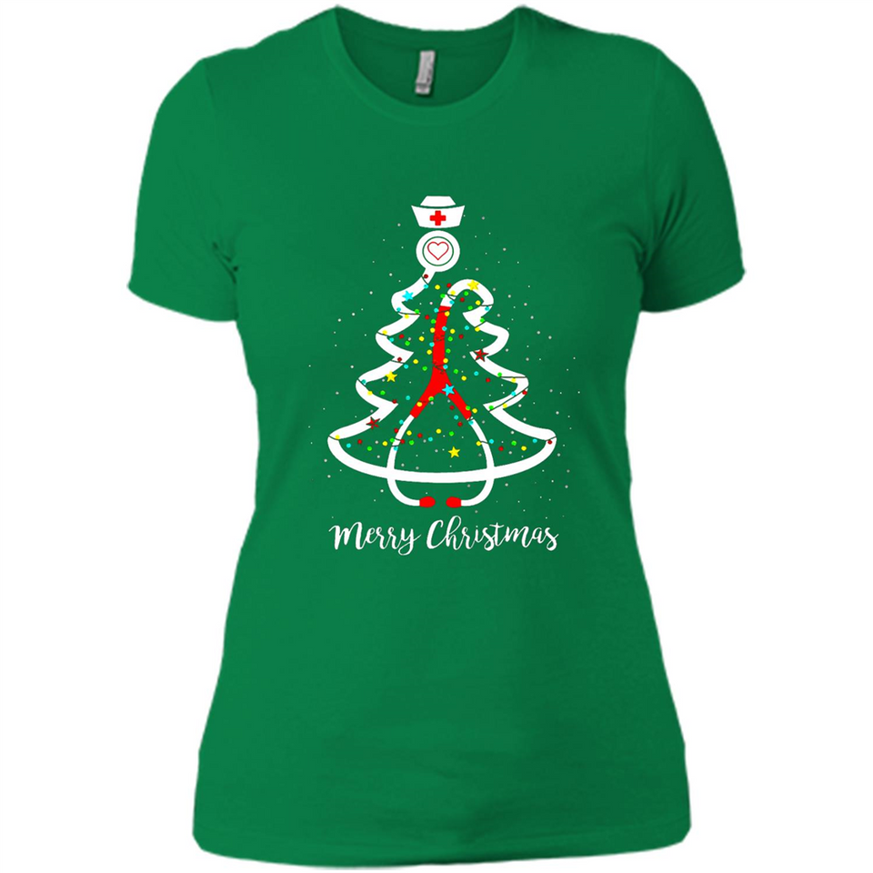 Christmas tree Nurse merry Christmas - Ladies' Boyfriend T-Shirt