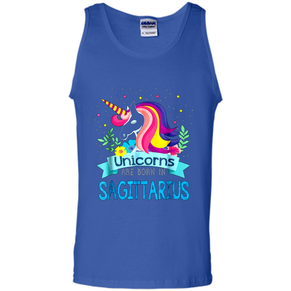 Unicorns are born in Sagittarius Birthday Rainbow Custom Ultra Cotton