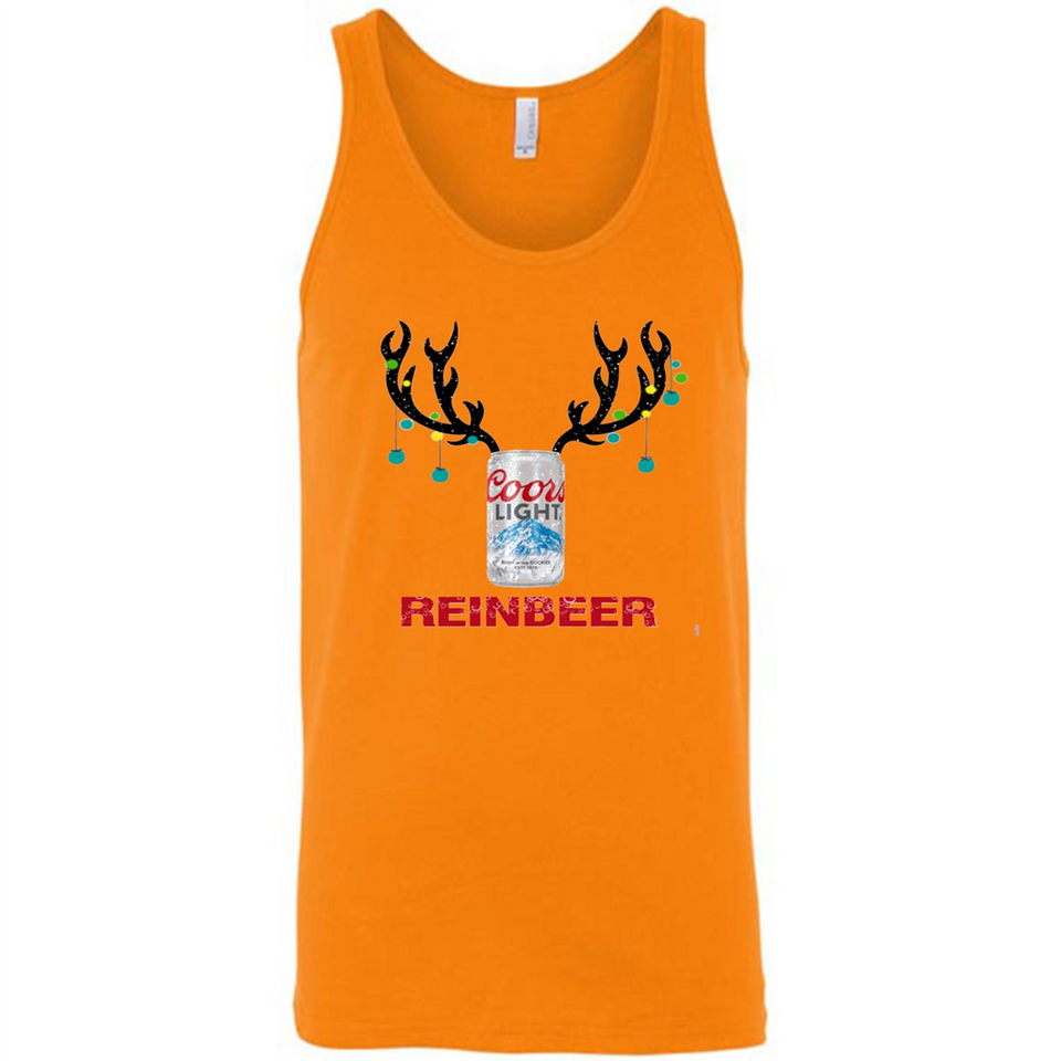 Coors Light Reinbeer Funny Beer Reindeer Christmas Sweatshirt - Canvas Unisex Tank