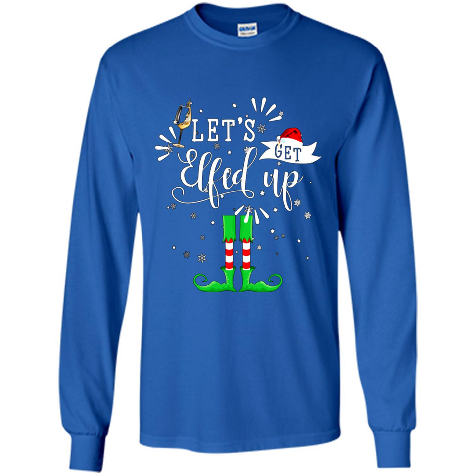 Let's Get Elfed Up Funny Drinking Wine Christmas Elf PINGPONG